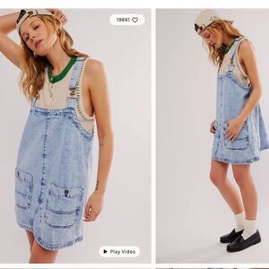 We The Free Blue Denim Mini Dress